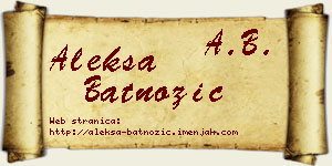 Aleksa Batnožić vizit kartica